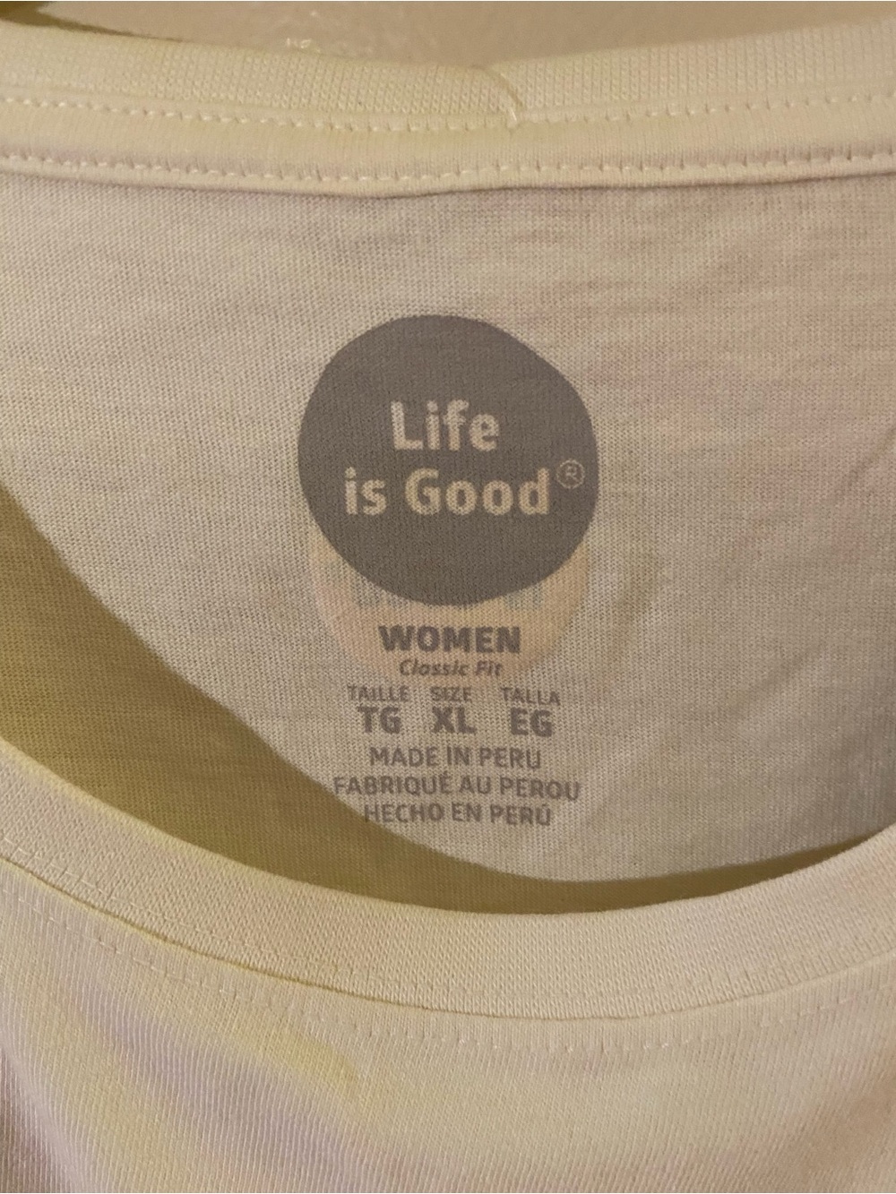 Life Is Good Cream Tee with Black Logo - Picture 3 of 5